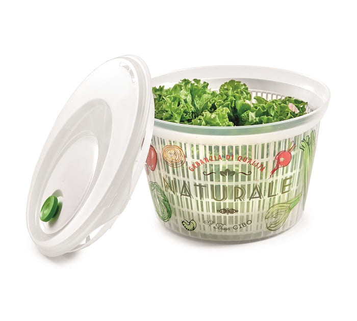 Snips Centrifuga per Insalata Ulaop Vintage 4 Litri | Coperchio con Pomello Salvaspazio | Decoro IML Alta Resistenza | Lavabile in Lavastoviglie | 100% Made in Italy