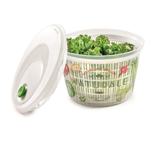 Snips Centrifuga per Insalata Ulaop Vintage 4 Litri | Coperchio con Pomello Salvaspazio | Decoro IML Alta Resistenza | Lavabile in Lavastoviglie | 100% Made in Italy