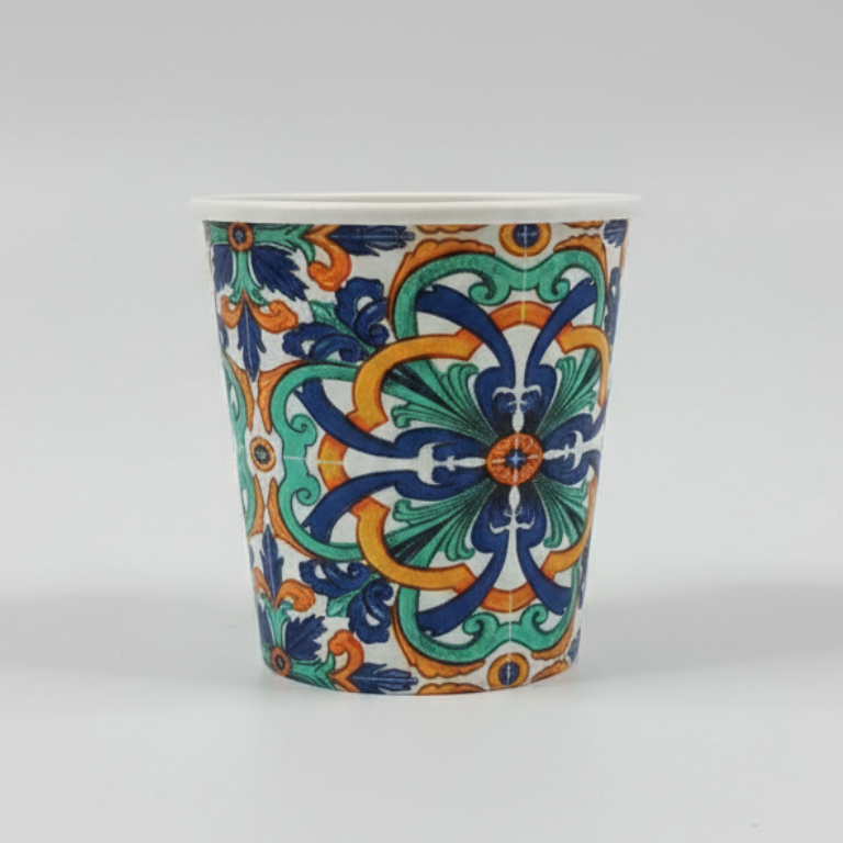 Movida Bicchieri di Carta Maiolica Limited Edition | 50 Pezzi 180ml | Design Tradizionale Italiano | Ideali per Feste e Catering
