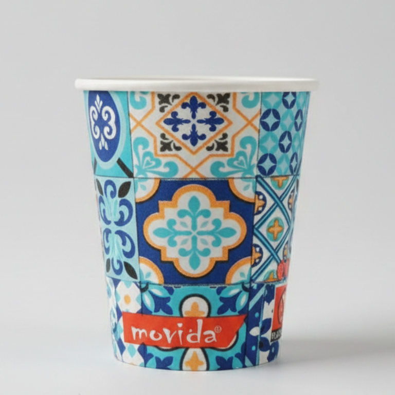 Movida Bicchieri di Carta Maiolica Limited Edition | 50 Pezzi 180ml | Design Tradizionale Italiano | Ideali per Feste e Catering