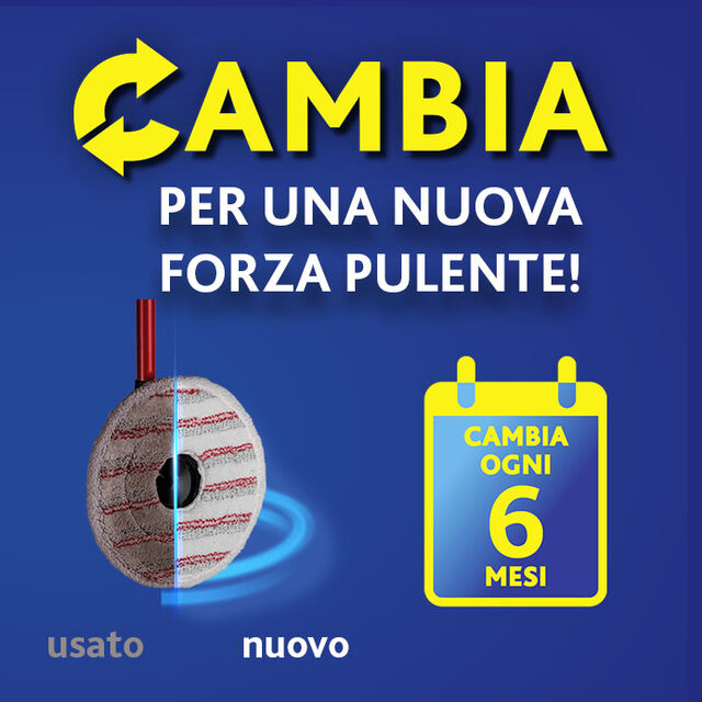 Vileda Spin & Clean Ricambio per Sistema Lavapavimenti – Panno Circolare in Microfibra ad Alte Prestazioni – Soluzione Igienizzante Anti-Batterica e Anti-Macchia senza Detergenti Chimici