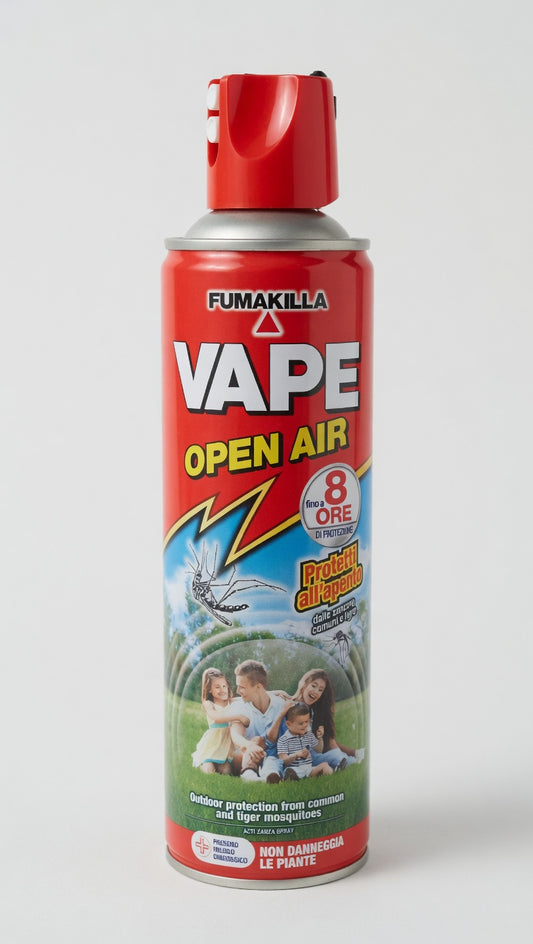 Vape Open Air spray 500ml insetticida per esterni contro zanzare con effetto barriera fino a 5 ore
