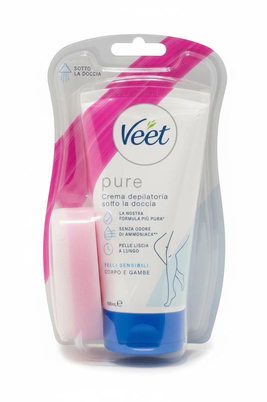 Veet Crema Depilatoria Sotto la Doccia 150ml – Pelli Sensibili – Aloe Vera e Vitamina E – Silk & Fresh