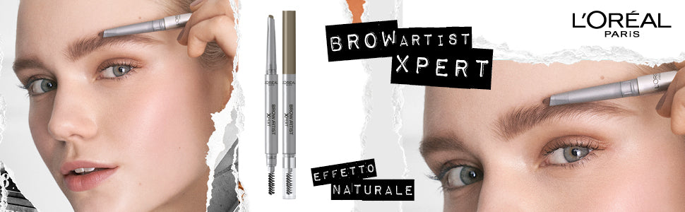L'Oréal Paris Brow Artist Xpert Matita Automatica per Sopracciglia – Alta Definizione con Punta Triangolare e Scovolino Integrato