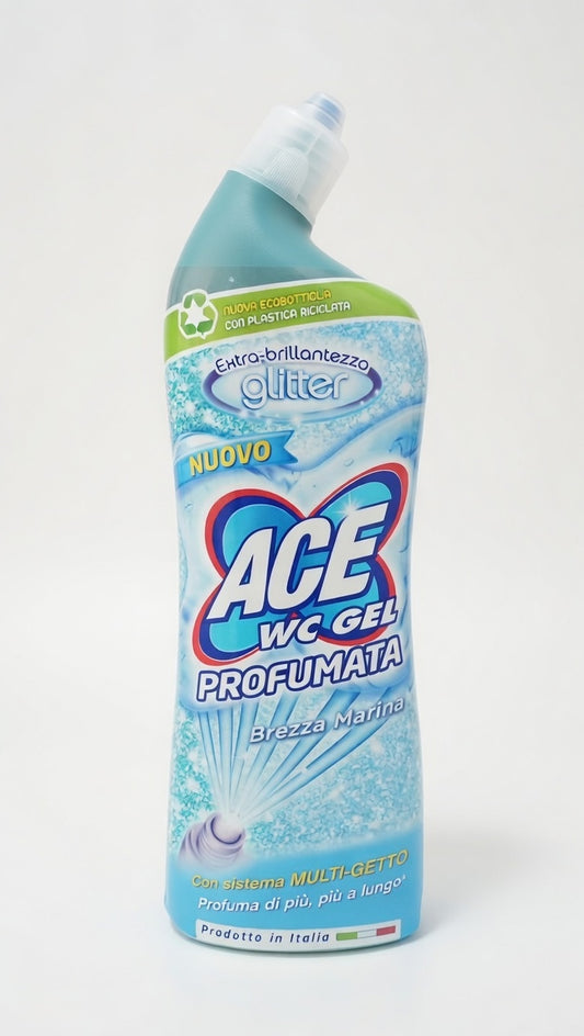 ACE WC Gel Brezza Marina Glitter 700 ml | Sistema Multi-Getto Igienizzante | Formula con Glitter e Profumo Persistente