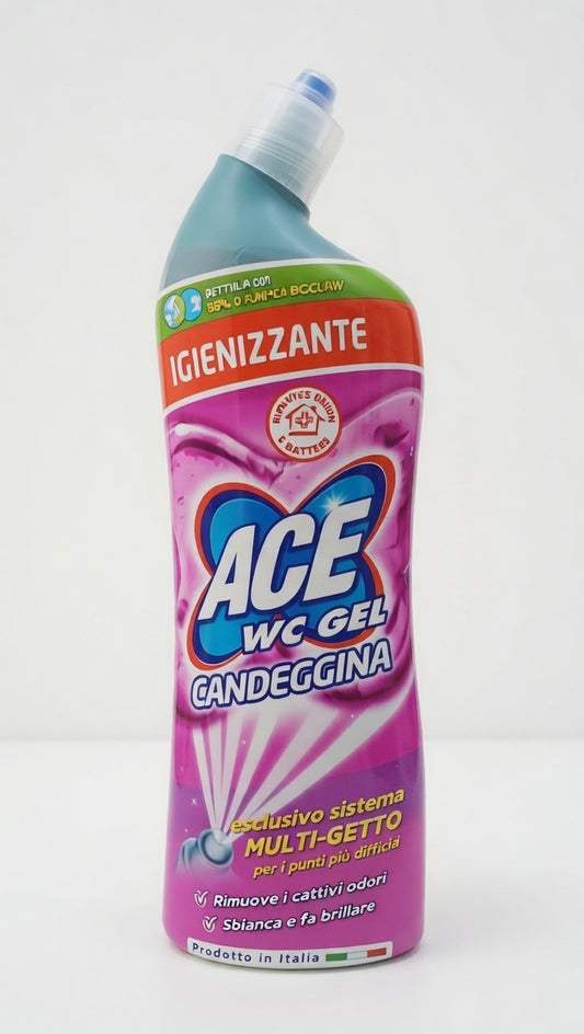 ACE WC Gel Candeggina Igienizzante 700 ml | Sistema Esclusivo Multi-Getto | Sbianca e Rimuove Germi e Batteri