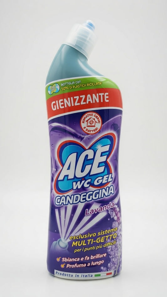 ACE WC Gel Candeggina Lavanda 700 ml | Sistema Multi-Getto Igienizzante | Pulizia Profonda Sotto il Bordo