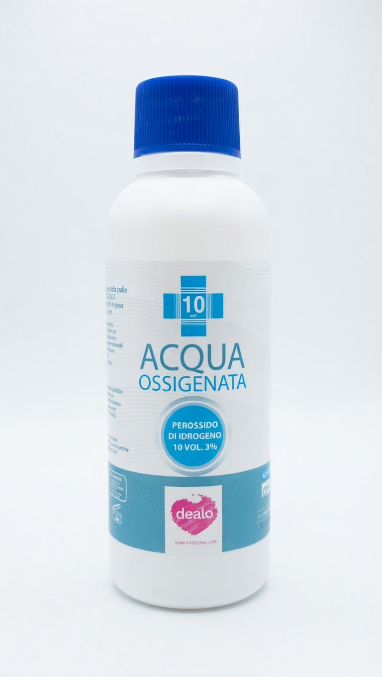 DEALO Acqua Ossigenata 10 Volumi al 3% | Soluzione Stabilizzata 250 ml | Igiene della Pelle e Uso Esterno