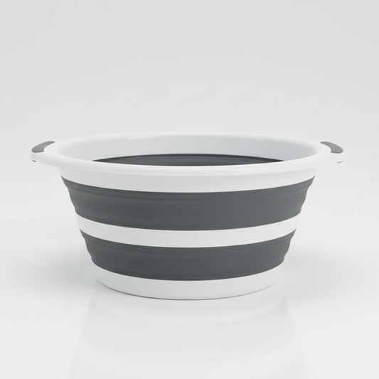 AD Trend Catino Pieghevole Salvaspazio - Ø 46cm, H 20cm, Grigio/Bianco