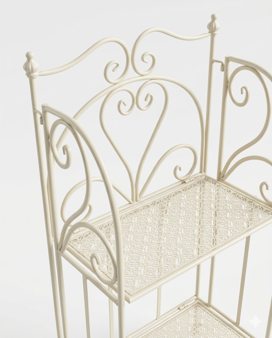 Mensoliera AD TREND in Ferro Bianco Shabby Chic – Scaffale Verticale Salvaspazio a 4 Ripiani per Bagno, Cucina e Ingresso