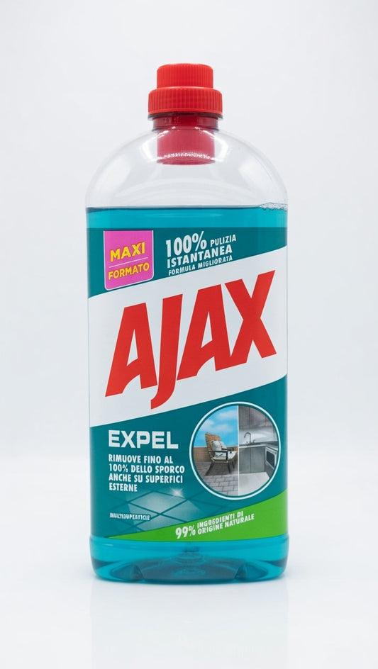 Ajax Pavimenti Expel Multisuperficie | 1.25 L | Interni ed Esterni | Formula 99% Origine Naturale | 100% Pulizia Istantanea Senza Risciacquo