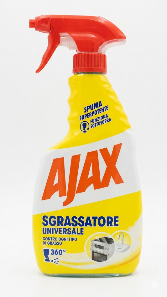 Ajax Sgrassatore Universale 600 ml | Forza Sgrassante Istantanea con Erogatore 360° | Formula Biodegradabile e Ingredienti di Origine Naturale