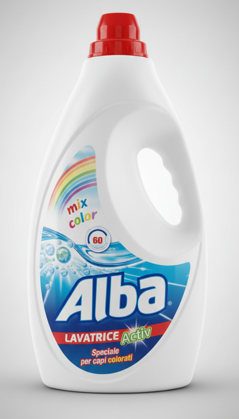 Alba Detersivo Lavatrice Liquido 3L | Formato 60 Lavaggi | 5 Varianti Professionali | Formula Attiva Anti-Macchia e Protezione Fibre