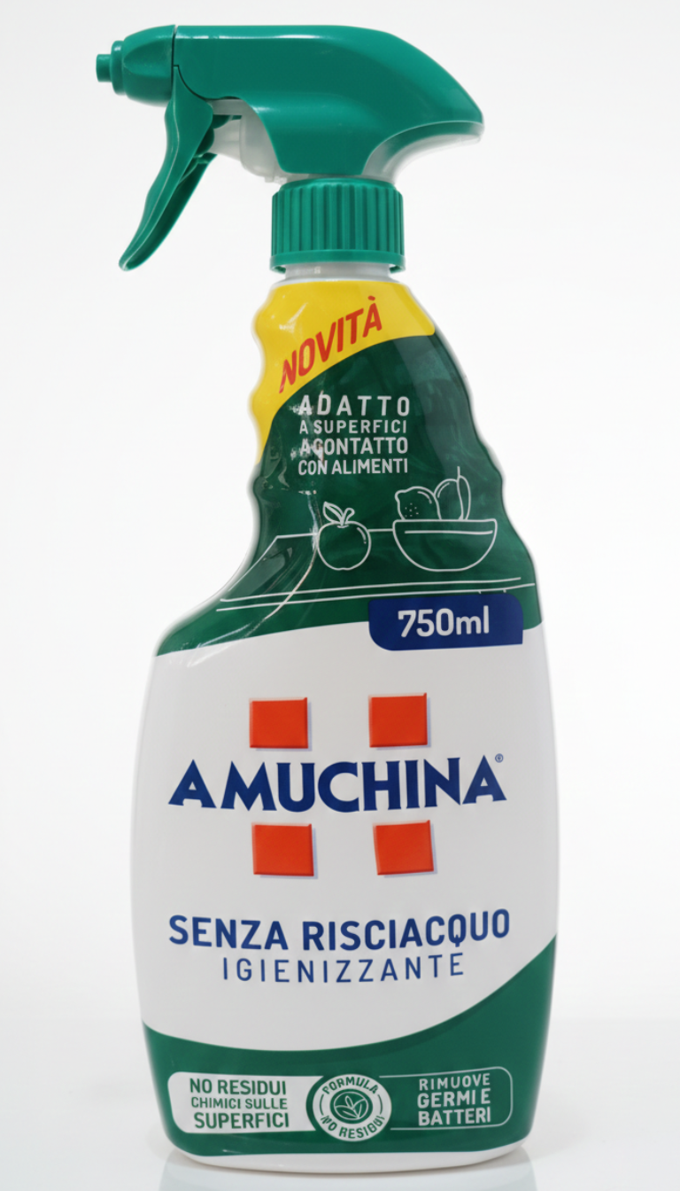 Amuchina Igienizzante Senza Risciacquo Spray 750ml – Sicuro su Superfici e Alimenti