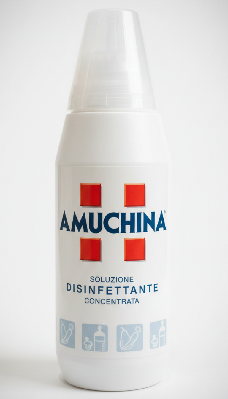 Amuchina Soluzione Disinfettante Concentrata 500ml – Igiene per Alimenti e Neonati – Presidio Medico Chirurgico