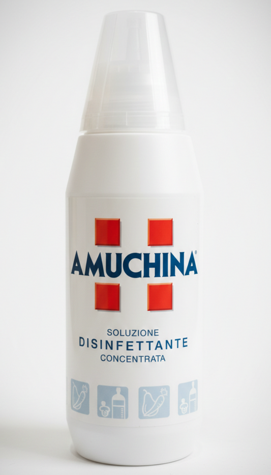 Amuchina Soluzione Disinfettante Concentrata 500ml – Igiene per Alimenti e Neonati – Presidio Medico Chirurgico
