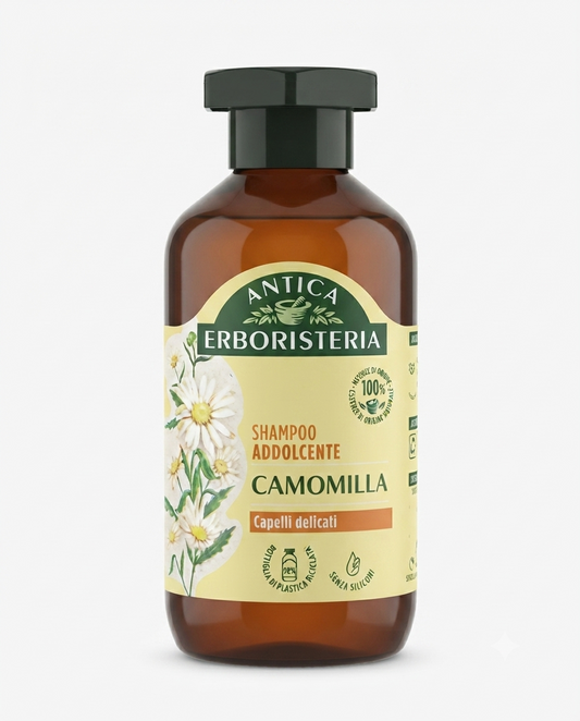 Antica Erboristeria Shampoo Addolcente Camomilla 250 ml per capelli delicati, dona morbidezza, lucentezza e volume.