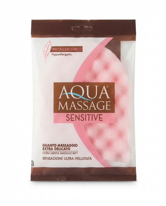 Arix Aqua Massage Sensitive guanto massaggio corpo extra delicato con spugna morbida per pelle sensibile.