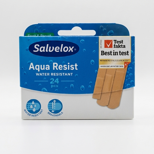 Salvelox Aqua Resist Cerotti Assortiti – Resistenti all'Acqua e Traspiranti – 24 Pezzi