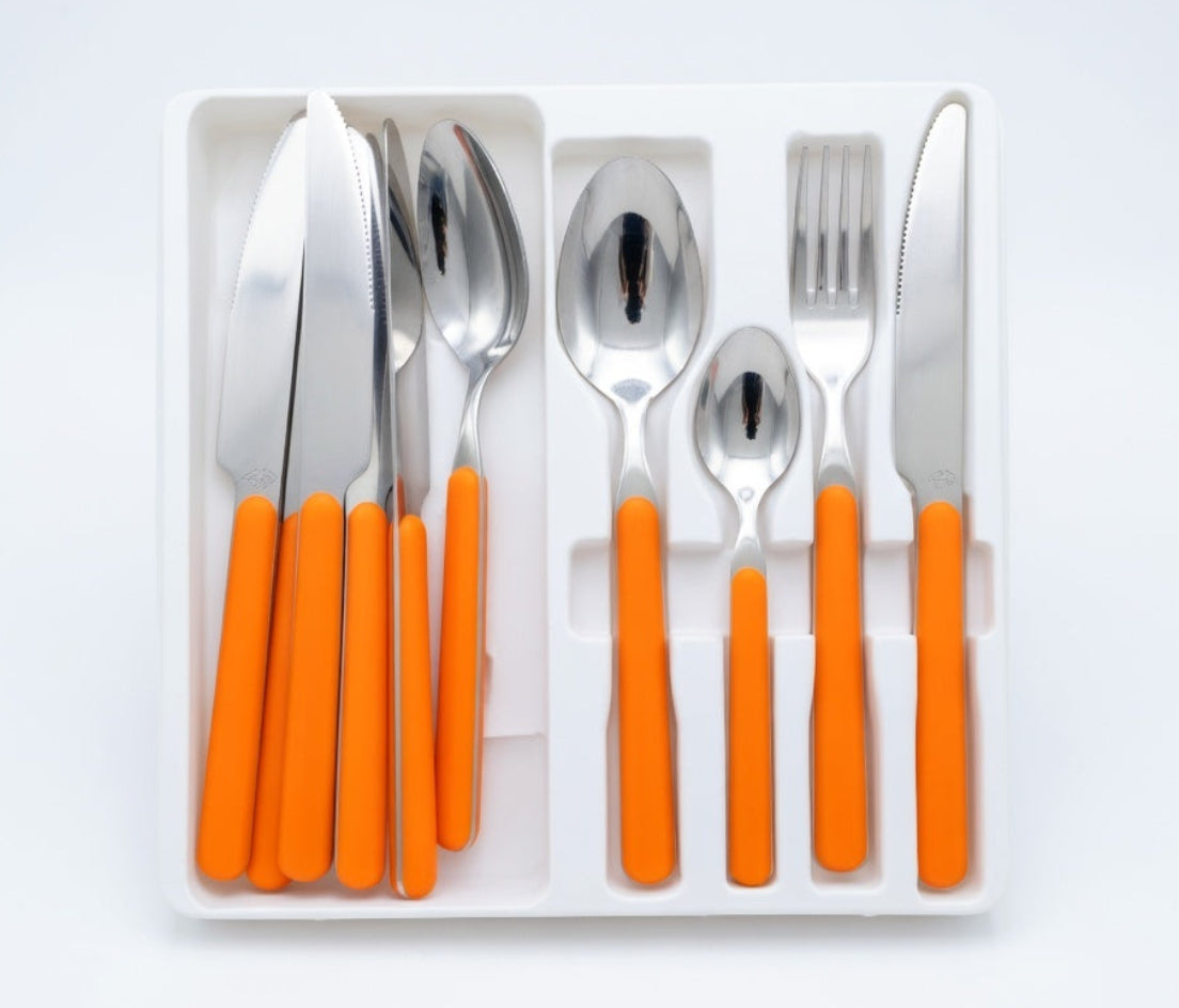 Pintinox Servizio Posate 24 Pezzi Premium | Acciaio INOX e ABS | Set Completo per 6 Persone | Lavabile in Lavastoviglie | Offerta Outlet Confezione Usurata