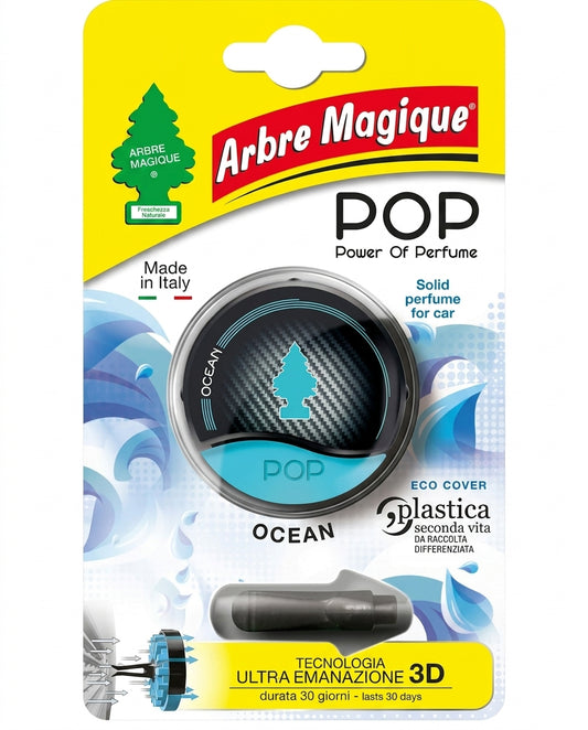 Arbre Magique POP Profumatore Auto Solido Fragranza Ocean Polimero 3D – Durata 30 Giorni Design Italiano