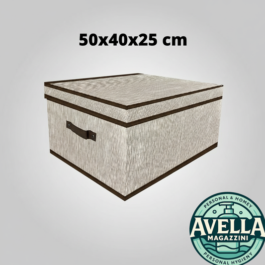 Scatola bauletto AR.CA. 50x40x25 cm pieghevole salvaspazio, contenitore per armadio con ampia capacità per organizzazione e stoccaggio.