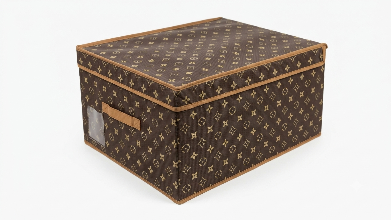 Arca Scatola Ordine Bauletto 50x40x25 cm | Contenitore Salvaspazio per Armadio | Protezione Antipolvere e Design Impilabile