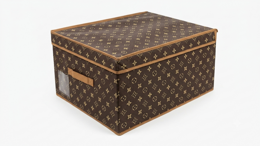 Arca Scatola Ordine Bauletto 50x40x25 cm | Contenitore Salvaspazio per Armadio | Protezione Antipolvere e Design Impilabile