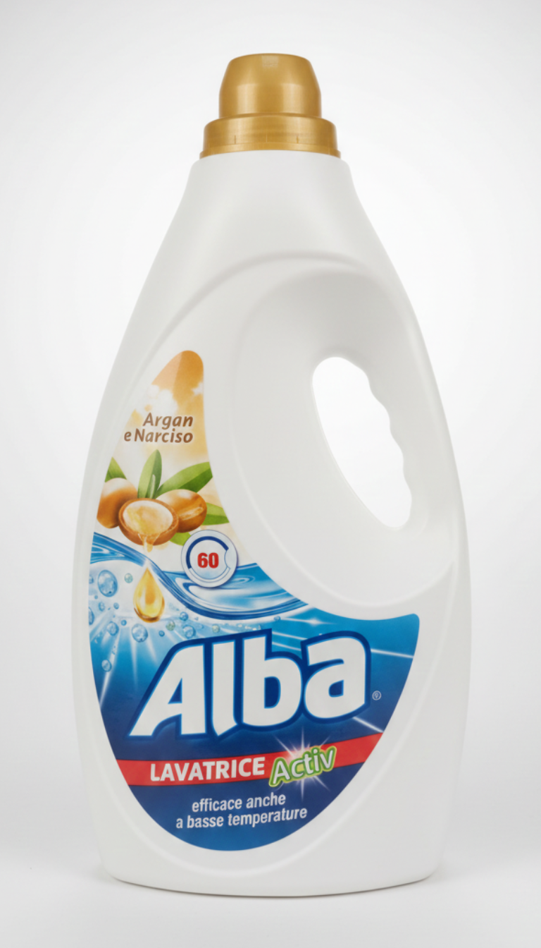 Alba Detersivo Lavatrice Liquido 3L | Formato 60 Lavaggi | 5 Varianti Professionali | Formula Attiva Anti-Macchia e Protezione Fibre