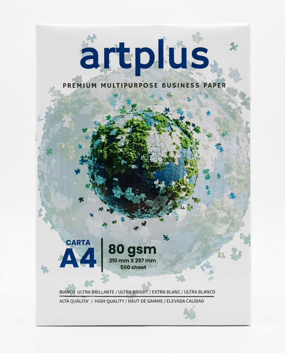 Artplus Carta Multiuso A4 80 gsm Risma 500 Fogli Premium Business Paper Wtrade – Stampa Senza Inceppamenti Fronte-Retro