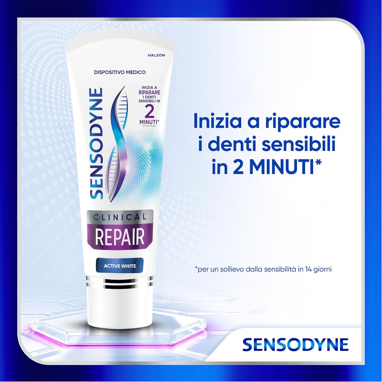 Sensodyne Clinical Repair Active White Dentifricio Riparatore Sbiancante con Tecnologia NovaMin 75ml