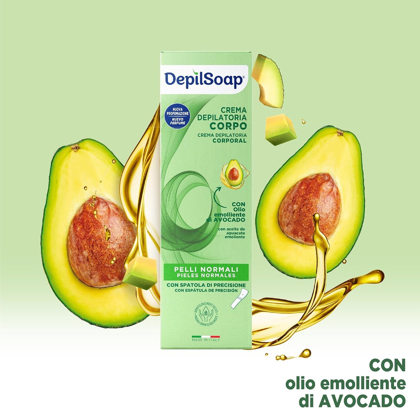 Depilsoap Crema Depilatoria Corpo Pelli Normali 150ml con Olio di Avocado e Acido Ialuronico
