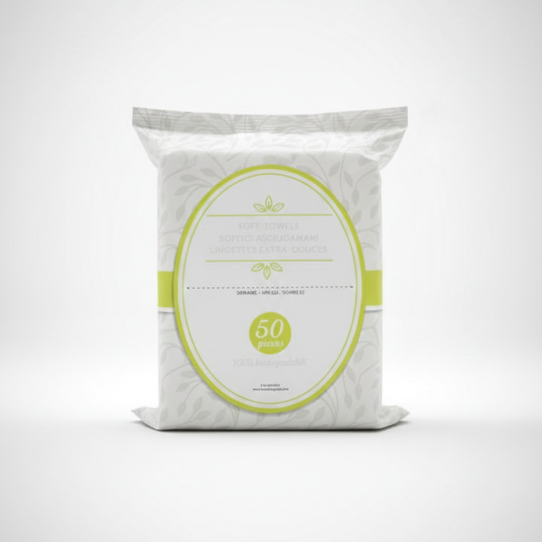Asciugamani Biodegradabili 30x38 cm Montrasio Italia | 50 pz in Flow Pack | Monouso Ecologici e Compostabili | Alta Assorbenza e Resistenza