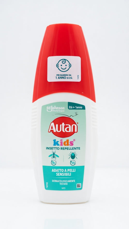 Autan Kids Vapo 100ml | Repellente Insetti e Zecche per Bambini dai 12 Mesi | Protezione 8 Ore Senza Profumo per Pelli Sensibili