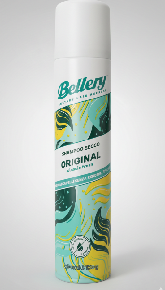 Bellery Shampoo Secco Original Classic Fresh 200ml volumizzante anti sebo senza acqua effetto pulito istantaneo