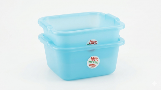 Stefanplast Bacinella Quadrata Celeste 30x30x12,5 cm – Vaschetta Multiuso in Polietilene 7 Litri – Made in Italy
