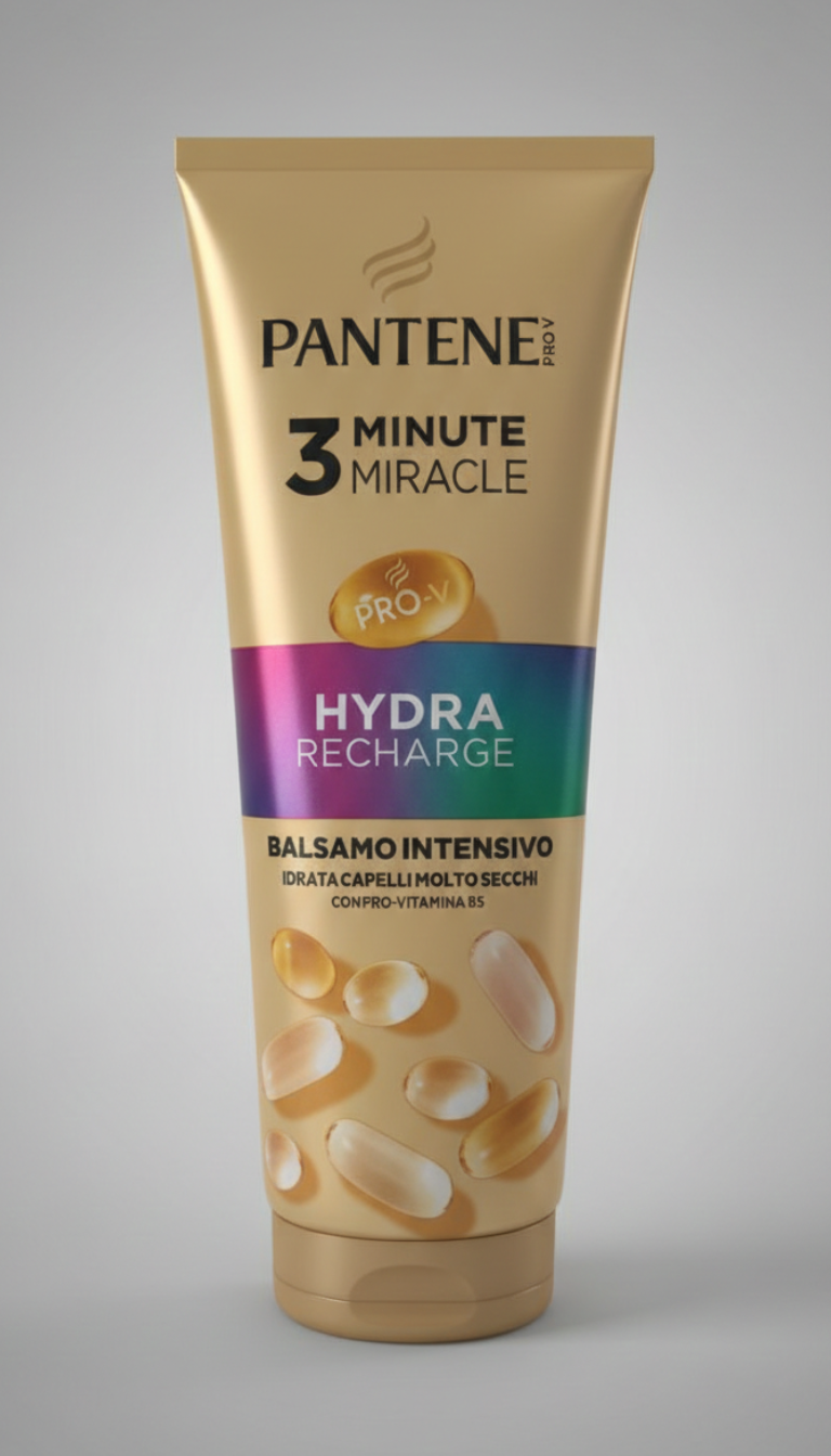 Pantene Pro-V 3 Minute Miracle Hydra Recharge Balsamo Intensivo | 220ml | Per Capelli Molto Secchi | Idratazione Profonda e Lucentezza Non-Stop