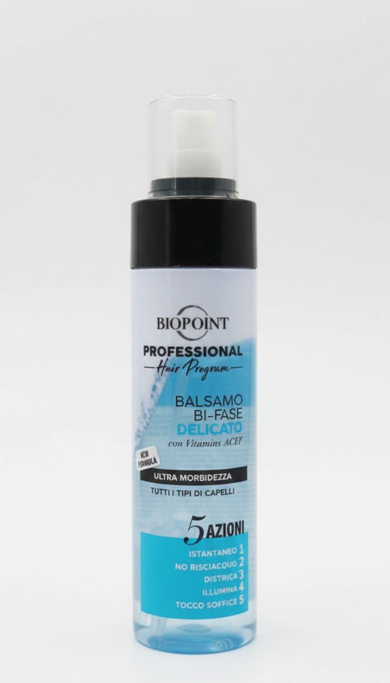 Biopoint Professional Balsamo Bi-fase Delicato 200ml – Spray Senza Risciacquo con Vitamine e Cheratina