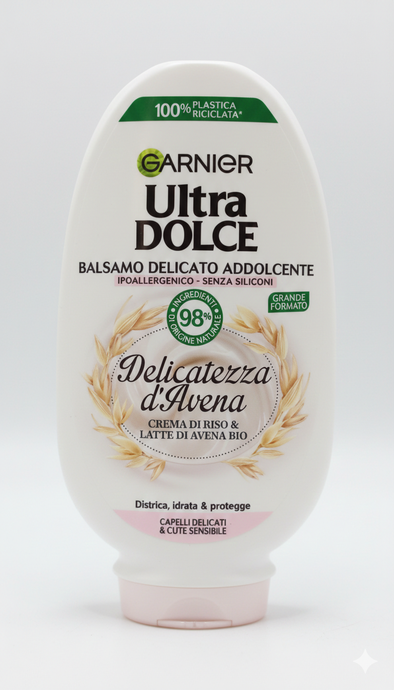 Garnier Ultra Dolce Balsamo Crema Dolce Delicatezza d'Avena 360ml – Districante Lenitivo per Capelli e Cute Sensibile