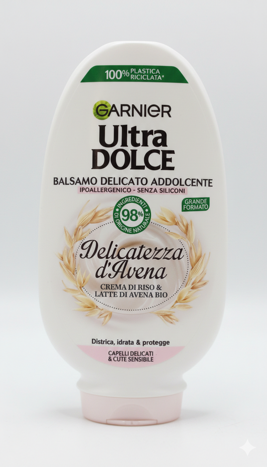 Garnier Ultra Dolce Balsamo Crema Dolce Delicatezza d'Avena 360ml – Districante Lenitivo per Capelli e Cute Sensibile
