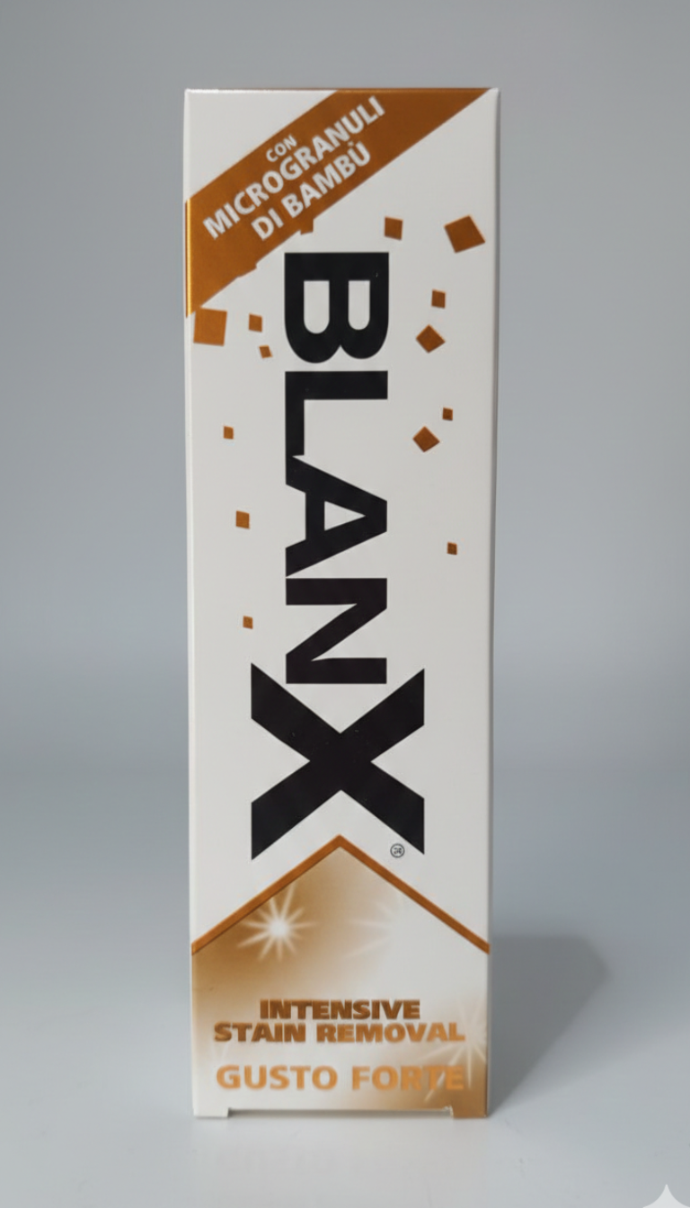 BlanX Dentifricio Antimacchie 75ml | Con Licheni Artici e Bambù | Rimuove Macchie da Fumo, Caffè e Cibo | Azione Sbiancante Naturale Non Abrasiva