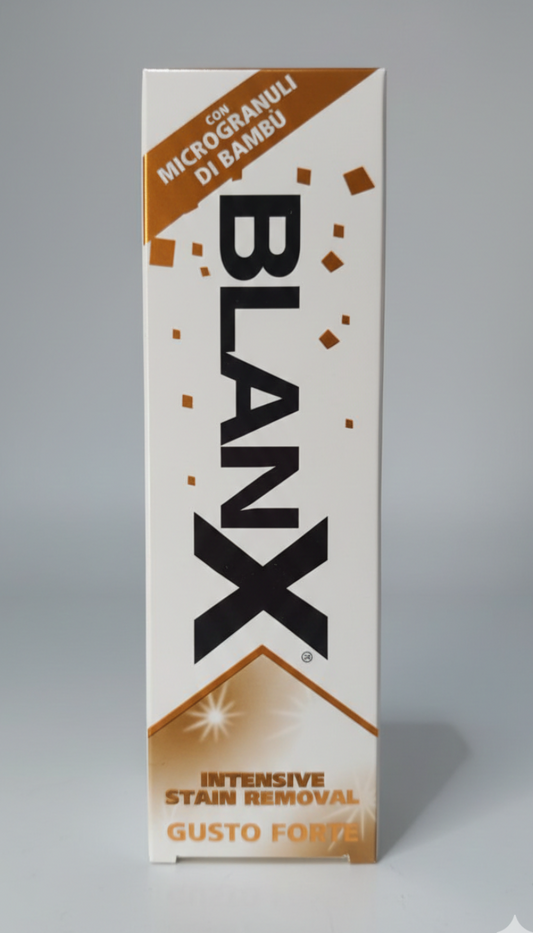 BlanX Dentifricio Antimacchie 75ml | Con Licheni Artici e Bambù | Rimuove Macchie da Fumo, Caffè e Cibo | Azione Sbiancante Naturale Non Abrasiva