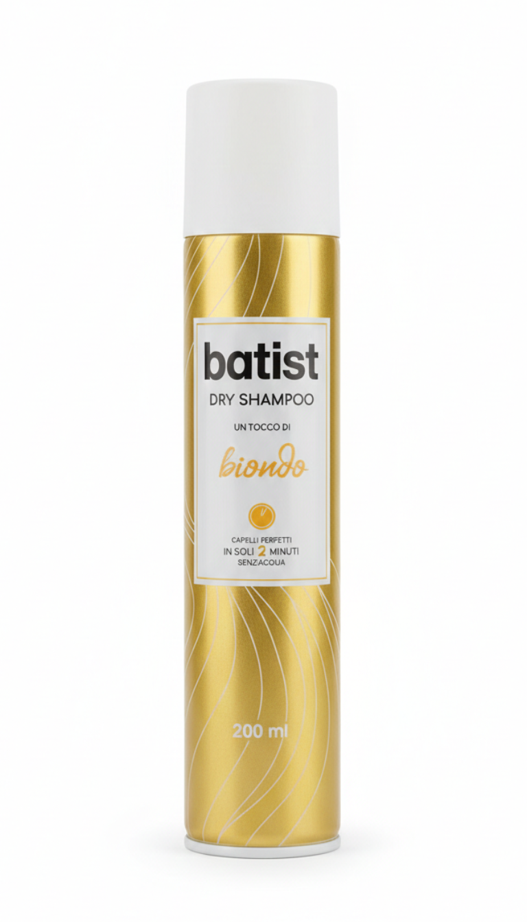 Batist Dry Shampoo Biondo – 200ml – Shampoo a Secco con Pigmento per Capelli Chiari – Ravviva Colore e Dona Volume