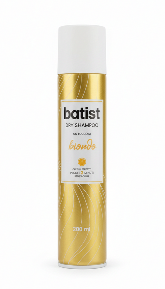 Batist Dry Shampoo Biondo – 200ml – Shampoo a Secco con Pigmento per Capelli Chiari – Ravviva Colore e Dona Volume