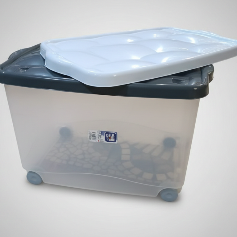 Belli e Forti Storage Box Tartarugo con Ruote | 60x40x36 cm | Contenitore Salvaspazio Impilabile | Coperchio Bianco o Antracite | Made in Italy