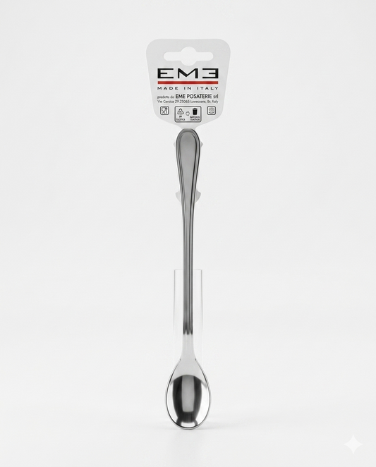 Set 6 Cucchiaini Bibita EME City 201 mm – Posate Professionali in Acciaio Inox 18/10 Finitura Lucida – Made in Italy