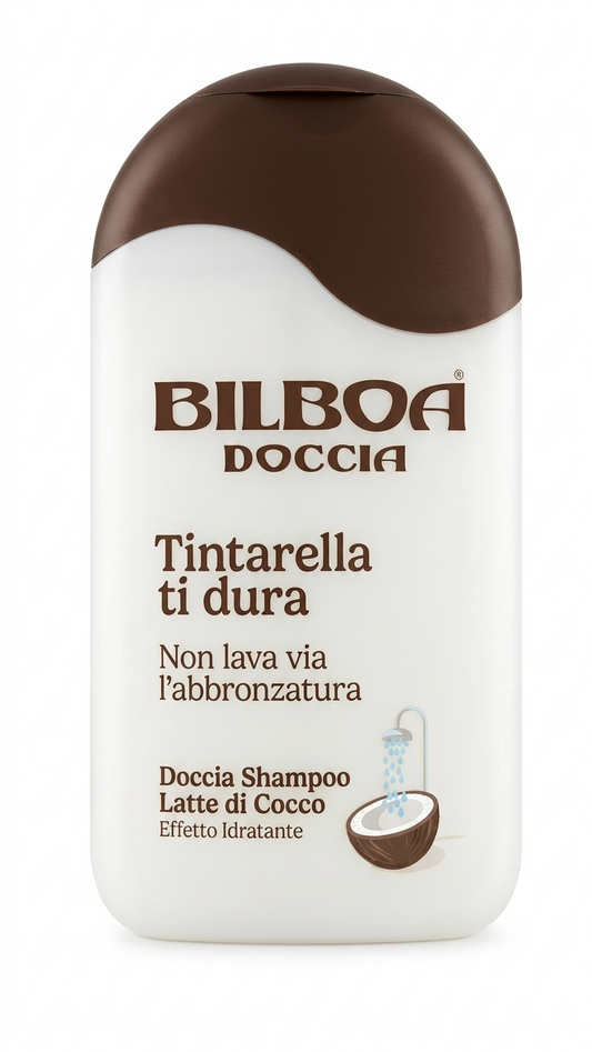 Bilboa Doccia Shampoo Latte di Cocco 220 ml | Prolunga l'Abbronzatura | Con Aloe Vera Idratante | Azione Delicata per Pelle e Capelli
