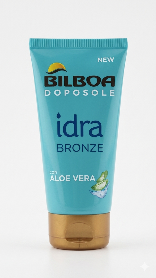 Bilboa Doposole Idra Bronze con Aloe Vera 50ml | Complesso Prolungatore di Abbronzatura | Idratazione Intensa e Azione Skin Balance | Formato Travel