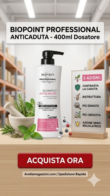 Biopoint Professional Shampoo Anticaduta 400ml | Hair Program con Actigrow Complex e Amminoacidi | 5 Azioni per Capelli Deboli