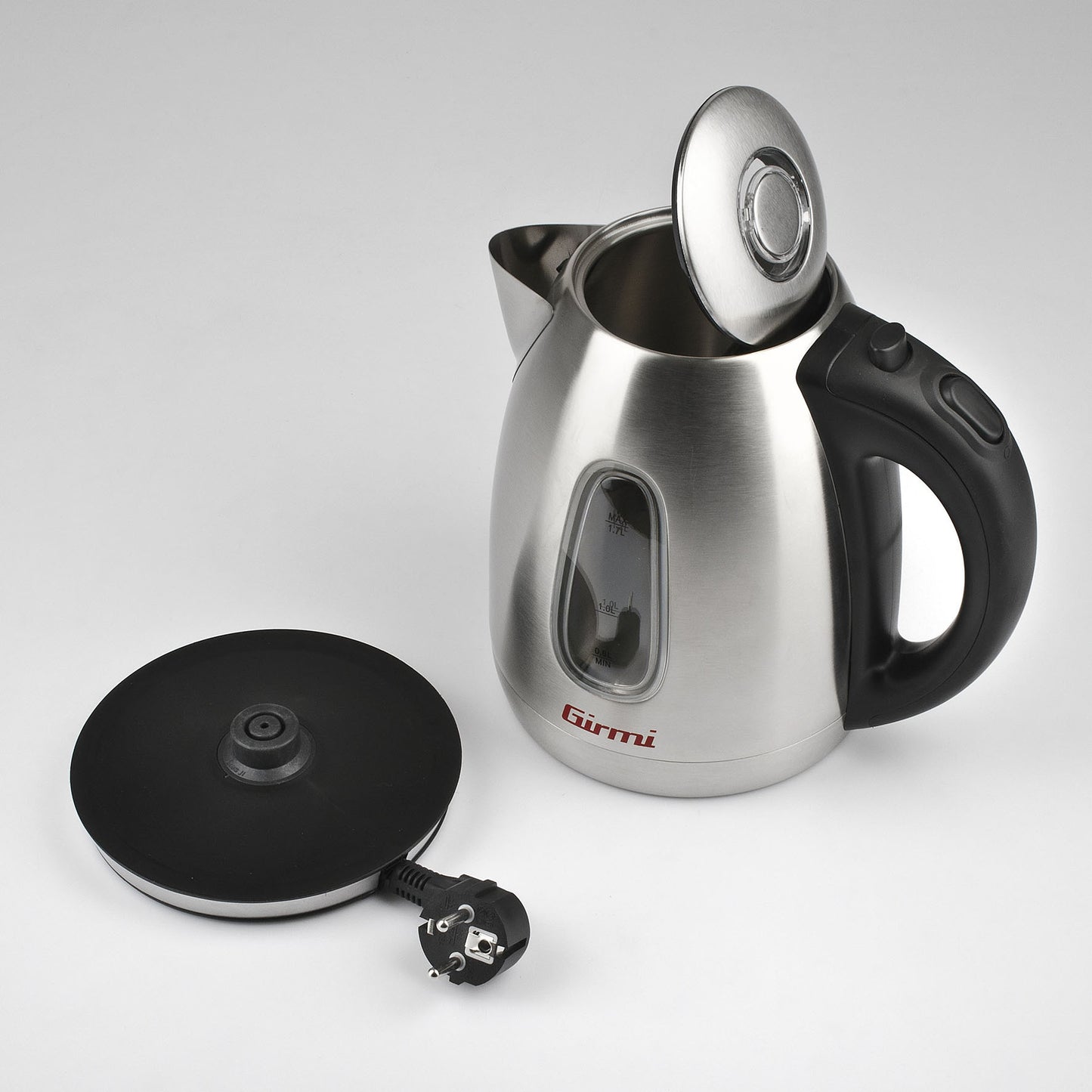 Girmi BL30 Bollitore Elettrico Professionale | 1.7 Litri | Corpo in Acciaio Inox | Potenza 2200W con Luce LED Interna | Base 360° Cordless | Sistema di Sicurezza Integrato